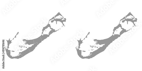 Bermuda map with administrative divisions. Vector illustration.