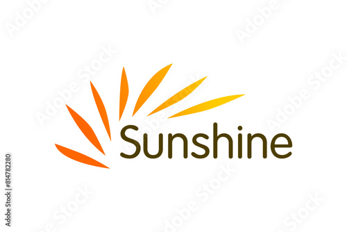 Sunshine design logo, sun energy company identity vector illustration.