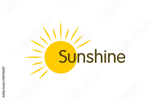 Sunshine design logo, sun energy company identity vector illustration.