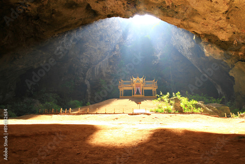 Phraya Nakhon Cave sunlight floods through the roof of this cave and illuminates the small pavilion hidden within Sam Roi Yot, Prachuap Khiri Khan, Thailand 