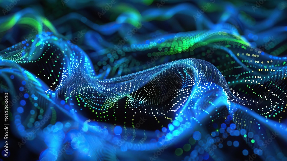 Closeup of a swirling mass of dot particles Closeup of a swirling mass of dot particles