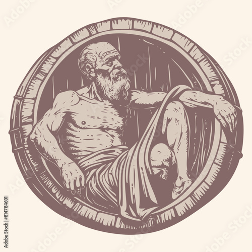 Ancient Greek philosopher Diogenes, Vector illustration
