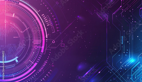 abstract background with digital technology, vector illustration of a purple and blue gradient color background