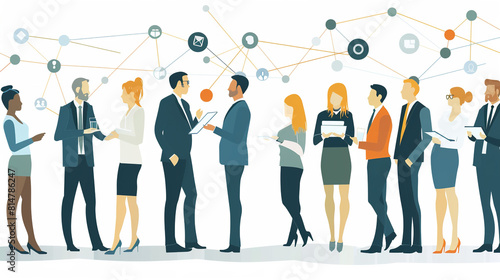 Corporate Networking Event: An illustration featuring professionals networking at a corporate event