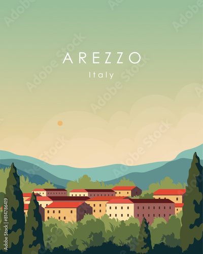 Arezzo Italy travel poster