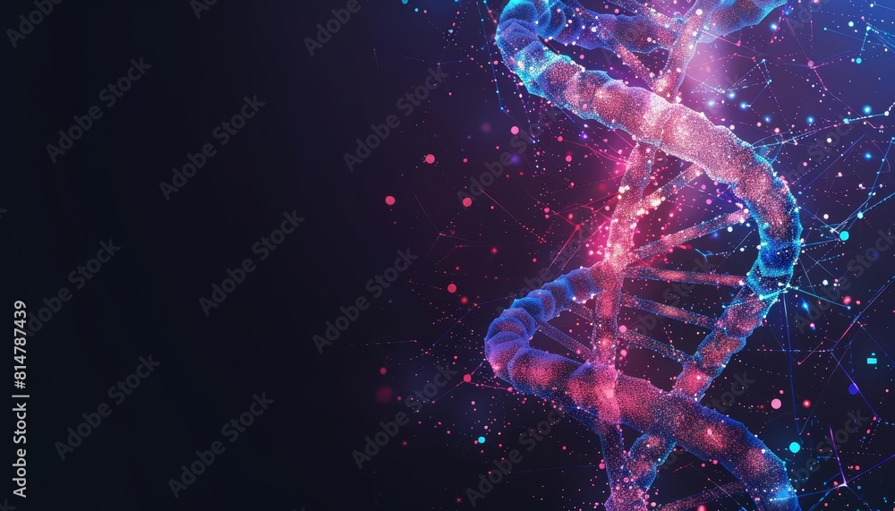 Abstract DNA Helix Banner illustrates the intricate genome sequencing in biotechnology Abstract DNA Helix Banner illustrates the intricate genome sequencing in biotechnology