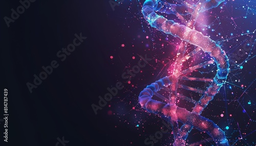 Abstract DNA Helix Banner illustrates the intricate genome sequencing in biotechnology