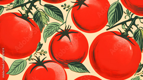 Digital modern tomato minimalist illustrator abstract graphic poster background