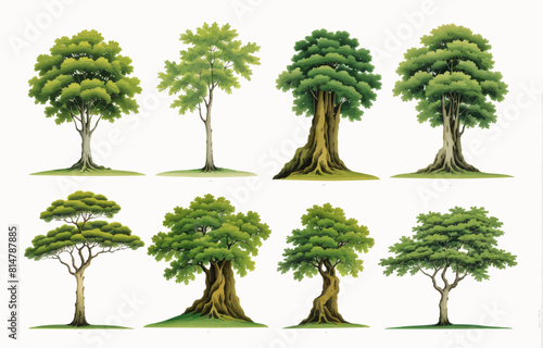 a bunch of trees that are in different stages of growth
