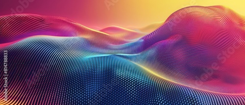 Background of colorful curve and lines blend with a halftone effect, producing a vibrant retrothemed poster, Sharpen 3d rendering background photo