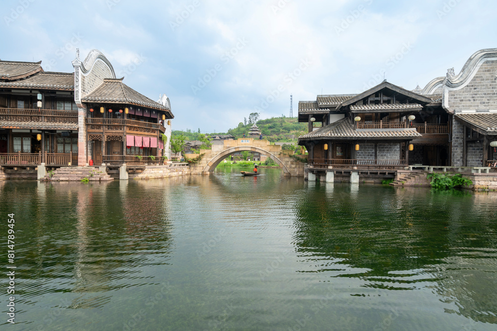 the beautiful ancient town of Lizhuang on the lake, Yibin City, Sichuan Province, China the beautiful ancient town of Lizhuang on the lake, Yibin City, Sichuan Province, China