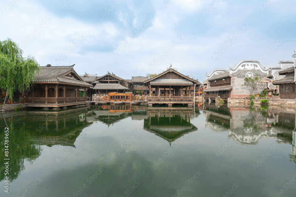Obraz premium the beautiful ancient town of Lizhuang on the lake, Yibin City, Sichuan Province, China