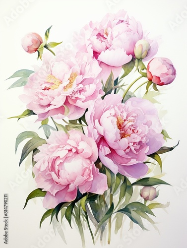 a bouquet of soft pink peonies.