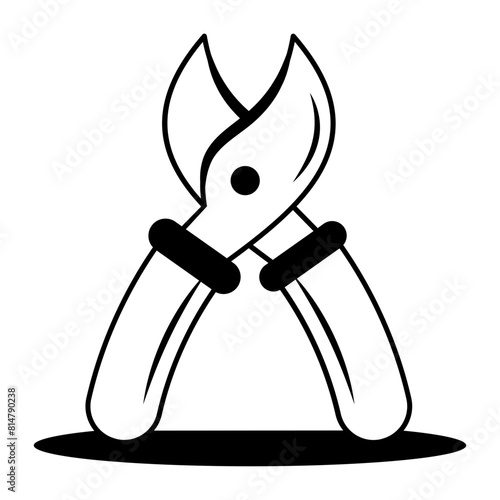 secateurs or hand pruners vector icon design, Labor Day Symbol, 1st of May Sign,  International Workers Day stock illustration, Pruning shears concept