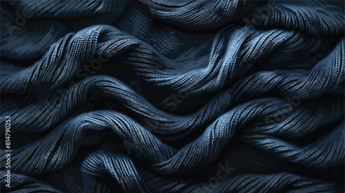 Texture of stylish knitted fabric with folds as background