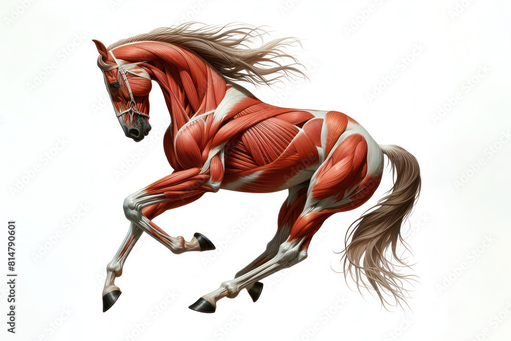 anatomy Horse details of Muscles sports horse in action Isolated on ...