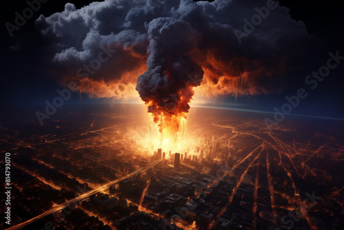 Nuclear war, destruction of the planet. World war, last days of mankind