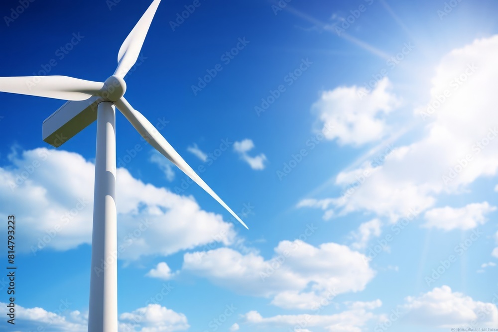 Closeup of a wind turbine with a hydrogen production facility in the background, both generating clean energy, under bright sunlight, perfect for renewable energy stock photos Closeup of a wind turbine with a hydrogen production facility in the background, both generating clean energy, under bright sunlight, perfect for renewable energy stock photos