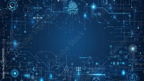 Obraz na płótnie Minimalist IoT Factory Automation Theme
w salonie