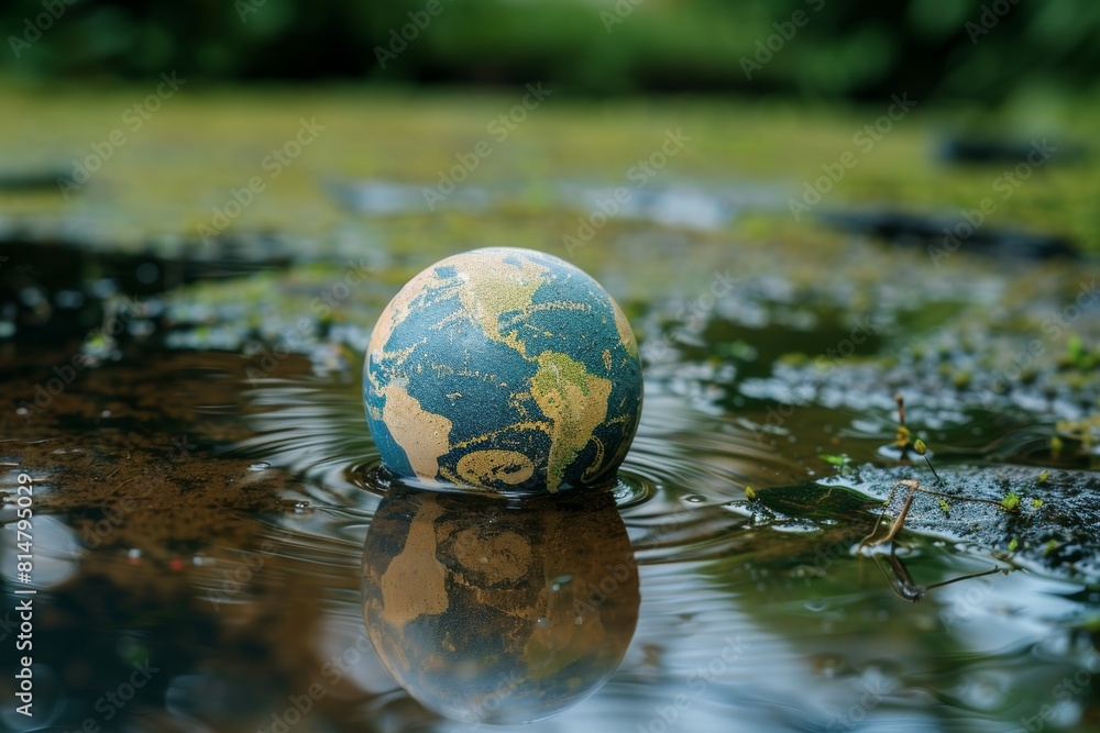 High-quality earth globe image promoting water conservation and environmental protection High-quality earth globe image promoting water conservation and environmental protection