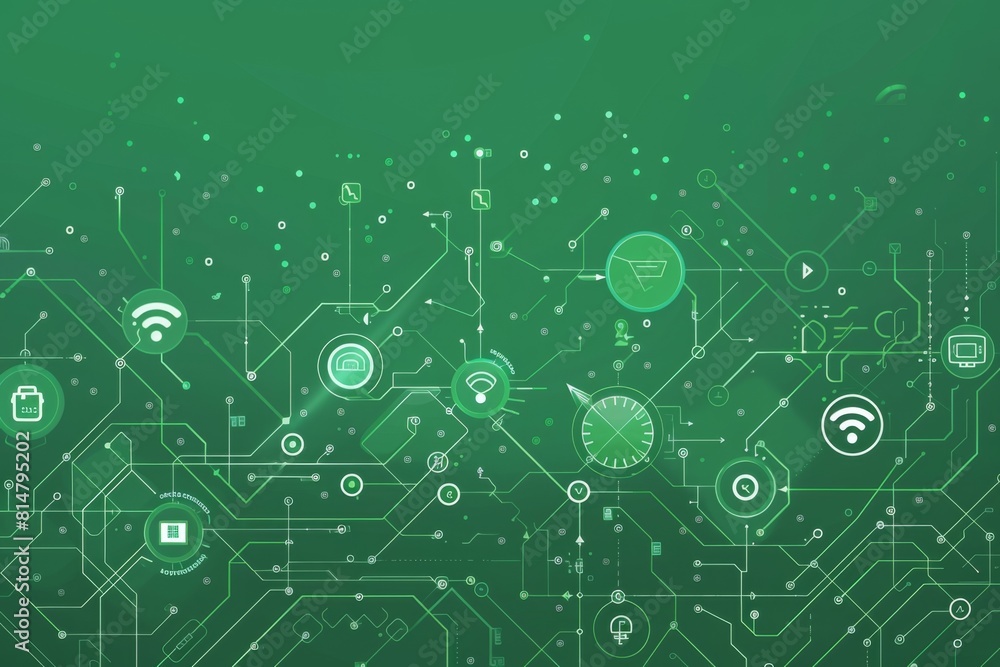 Fototapeta premium Minimalist Technology Theme with Network Connections Motifs