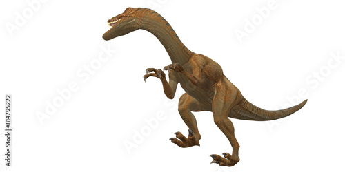 Velociraptor Dinosaur isolated on a Transparent Background