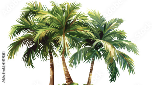 Tree palm tropical plant style vector design illustration