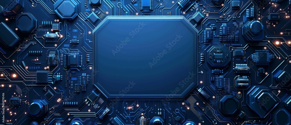 Fototapeta premium Minimalist Technology Theme with Circuit Board Motifs