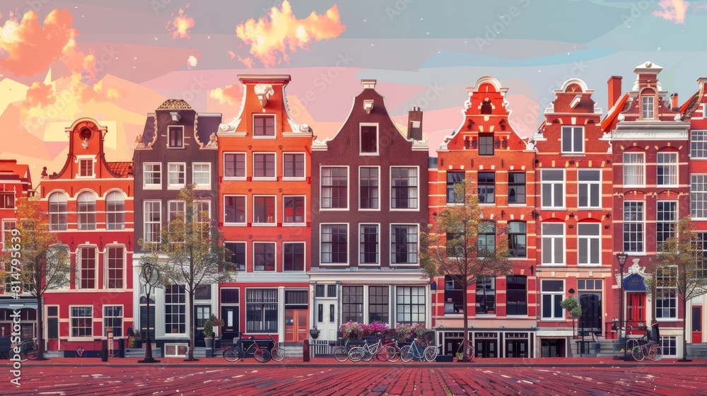 Minimalist Amsterdam Travel Theme with Historic Motifs

