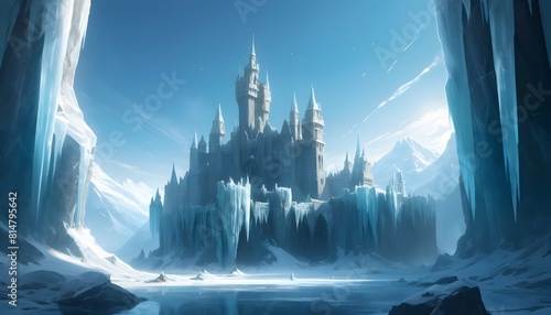 An icy stronghold rising from the frozen depths I