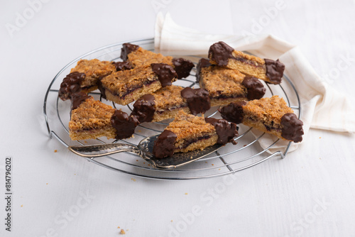 Vegan nut cookies with blackcurrant jam photo