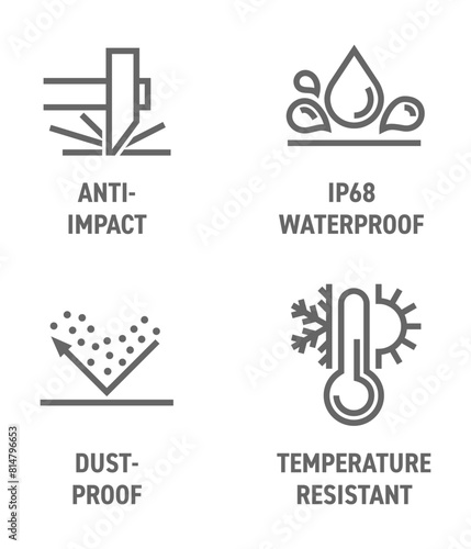  Anti-impact, Waterproof, Dust-proof, Temperature resist