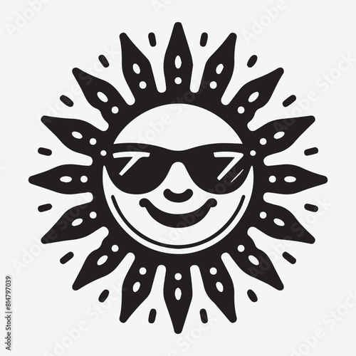 Sun face vector silhouette illustration. Doodle different sun icons set. Scribble sun with rays symbols. Doodle children drawings collection. Hand drawn burst. Hot weather sign. 