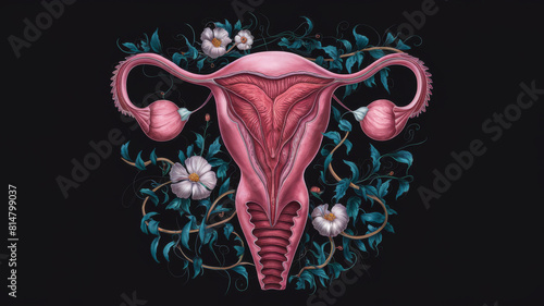 Floral Anatomy: An Elegant Illustration of Female Reproductive Organs