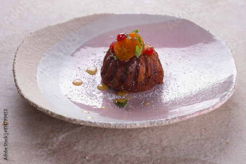Mini Bundt Cake garnished with candied fruit