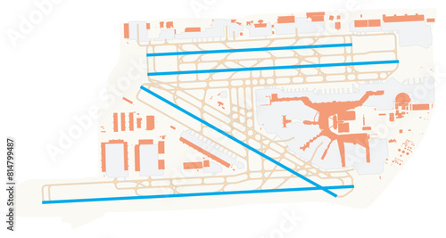Obraz na płótnie Map of Miami International Airport in Miami (United States of America)