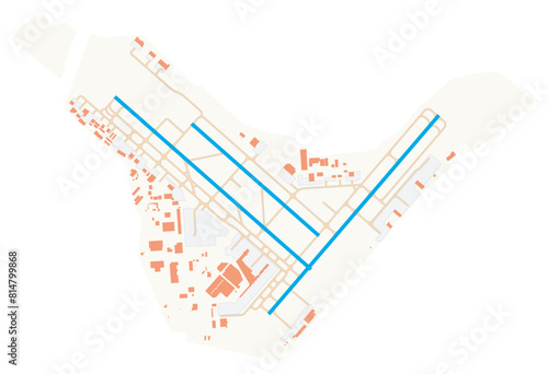 Map of San Antonio International Airport in San Antonio (United States of America). IATA-code: SAT. Map Data from OpenStreetMap photo