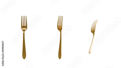 a set of three forks and a knife