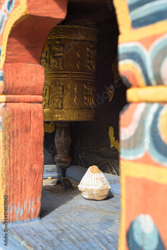 buddhist prayer wheel photo