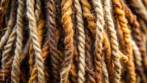 Magnified view of hair in dreadlocks showing texture and detail