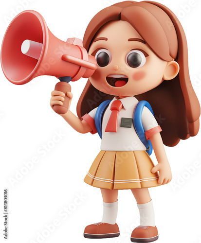 The person holding the megaphone