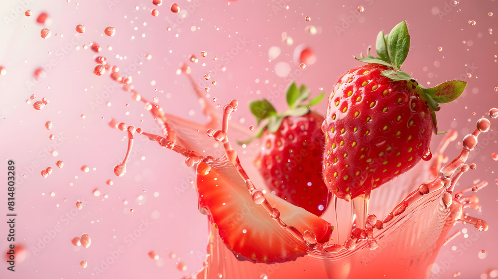 Close Up Of Strawberries With Water Droplets over blurred background Close Up Of Strawberries With Water Droplets over blurred background