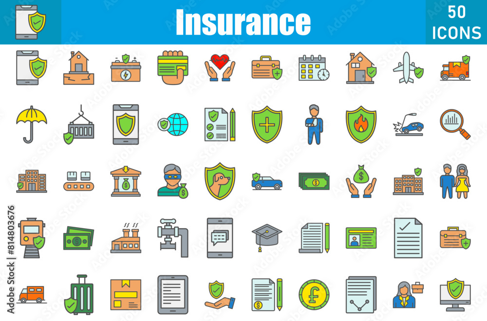 Insurance Icons Set.Perfect Pixel.Vector Illustration Insurance Icons Set.Perfect Pixel.Vector Illustration