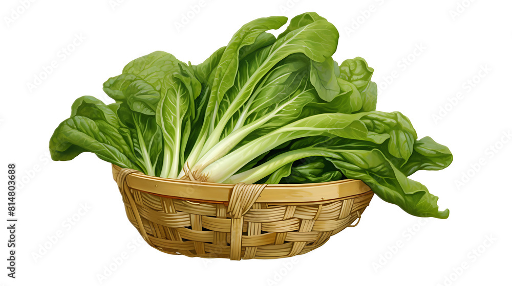 A basket of bok choy with a transparent background. A basket of bok choy with a transparent background.