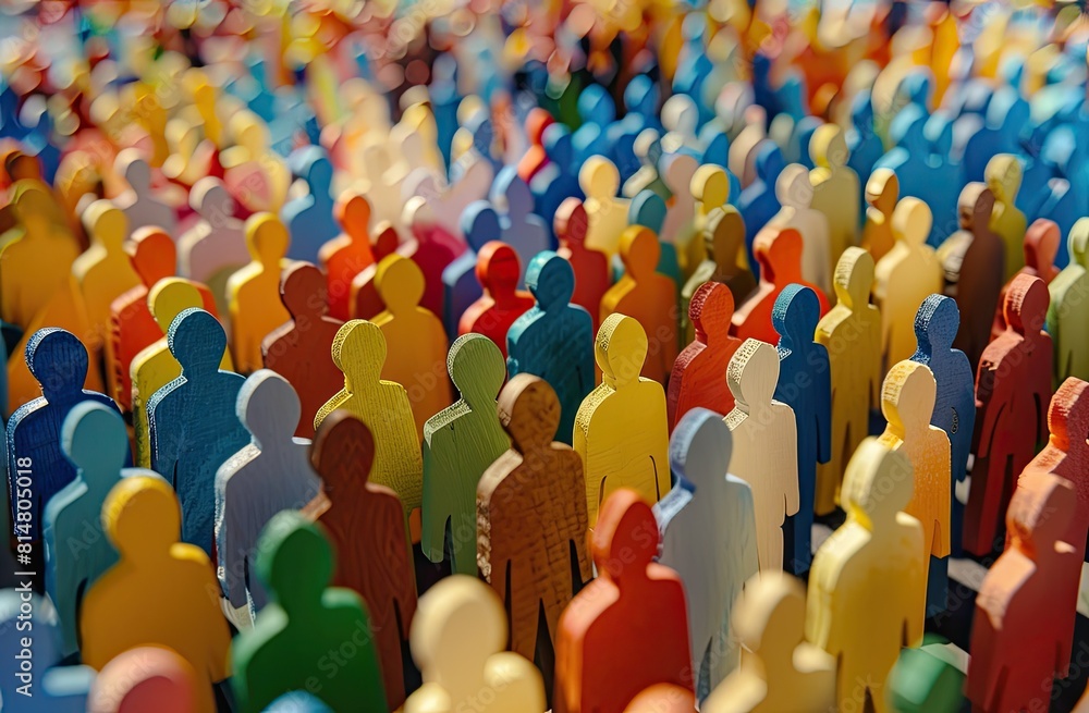 Obraz premium Colorful Paper Cutout Figures Symbolizing Diversity and Inclusion