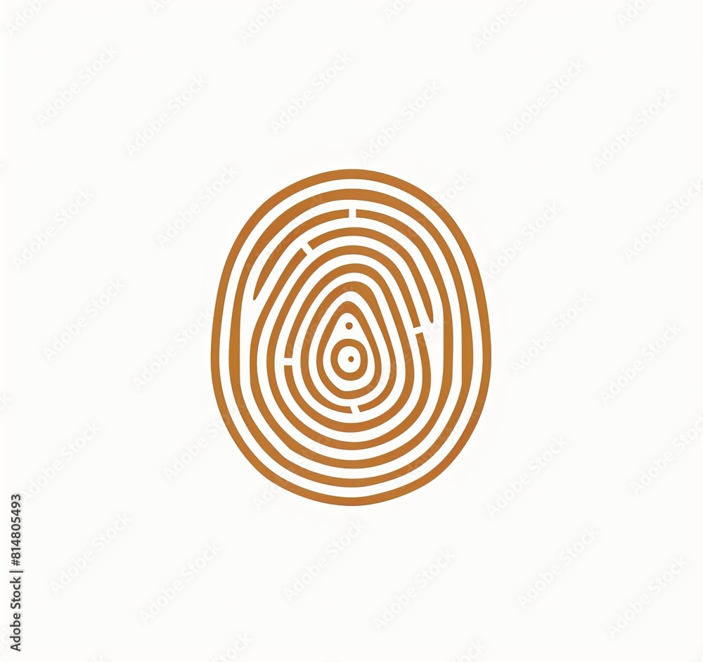 Fingerprint icon symbol brown with texture Fingerprint icon symbol brown with texture