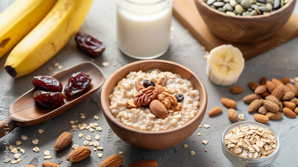 oatmeal, oat porage as a part of a high fibre breakfast oatmeal, oat porage as a part of a high fibre breakfast