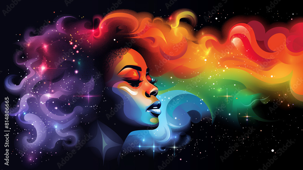 Sexy female image, Surreal psychedelic decalcomania Sexy female image, Surreal psychedelic decalcomania