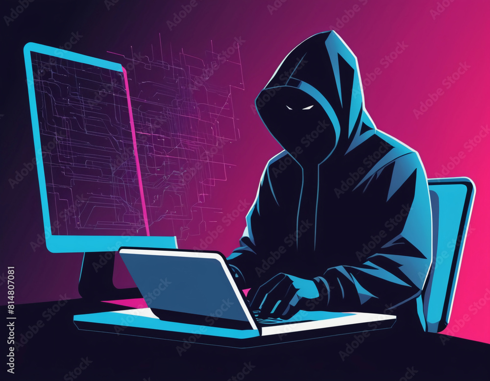 hacker working on a laptop hacker working on a laptop