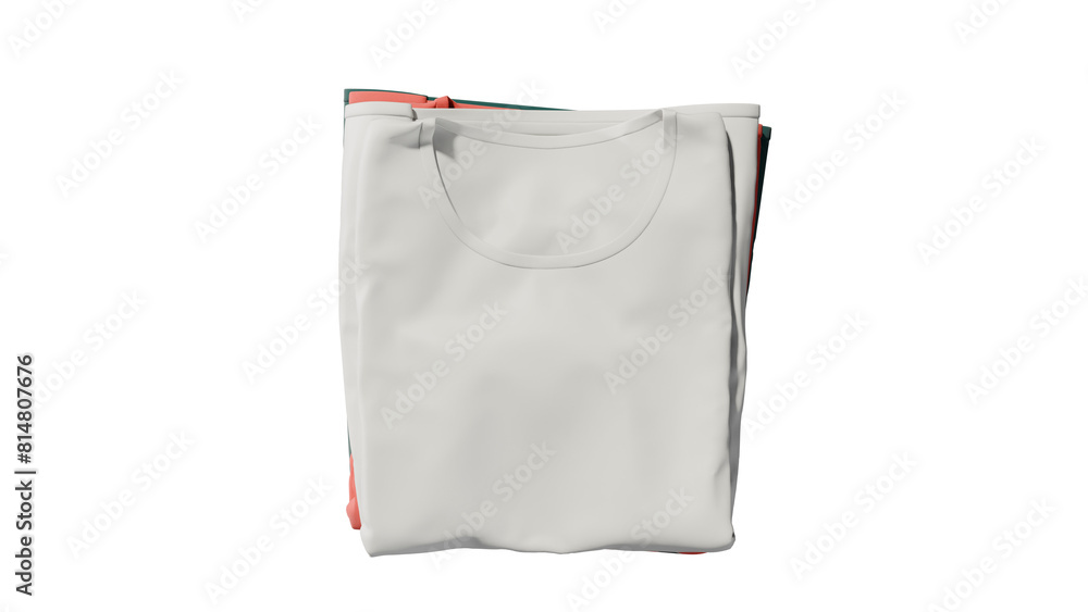 a white bag with a red stripe on the side a white bag with a red stripe on the side